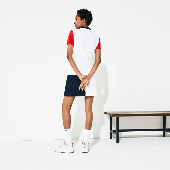 SPORT Roland Garros ColorBlock Polo Shirt WhiteRedNavy Blue Womens Lacoste Polos For Sale Online