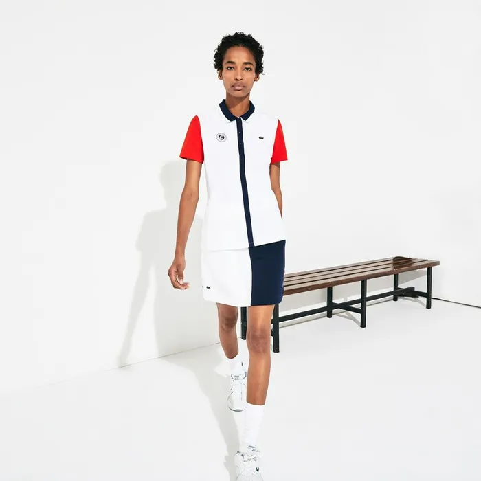 SPORT Roland Garros ColorBlock Polo Shirt WhiteRedNavy Blue Womens Lacoste Polos For Sale Online