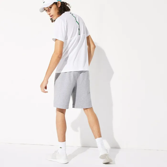 SPORT Roland Garros Cotton Fleece Shorts Grey ChineNavy BlueWhite Mens Lacoste Pants and Shorts Cheap On Sale