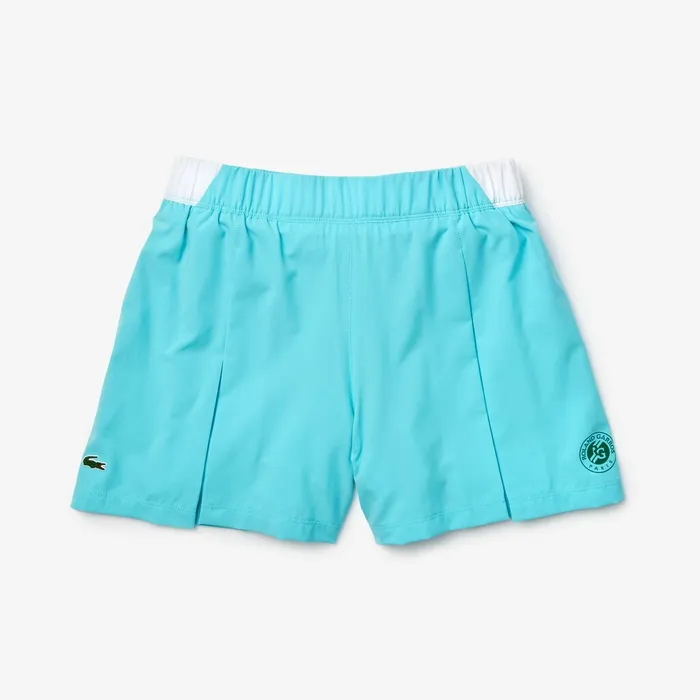 SPORT Roland Garros Culotte Skirt TurquoiseWhiteGreen Womens Lacoste Dresses and Skirts Online Store