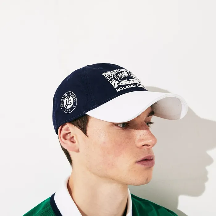 SPORT Roland Garros Edition BiColor Print Cap Navy BlueWhite Mens Lacoste Caps and Hats Gift Ideas SPORT Roland Garros Edition BiColor Print Cap Navy BlueWhite Mens Lacoste Caps and Hats Gift Ideas