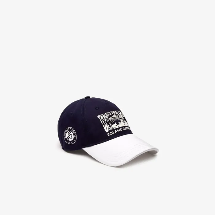 SPORT Roland Garros Edition BiColor Print Cap Navy BlueWhite Mens Lacoste Caps and Hats Gift Ideas