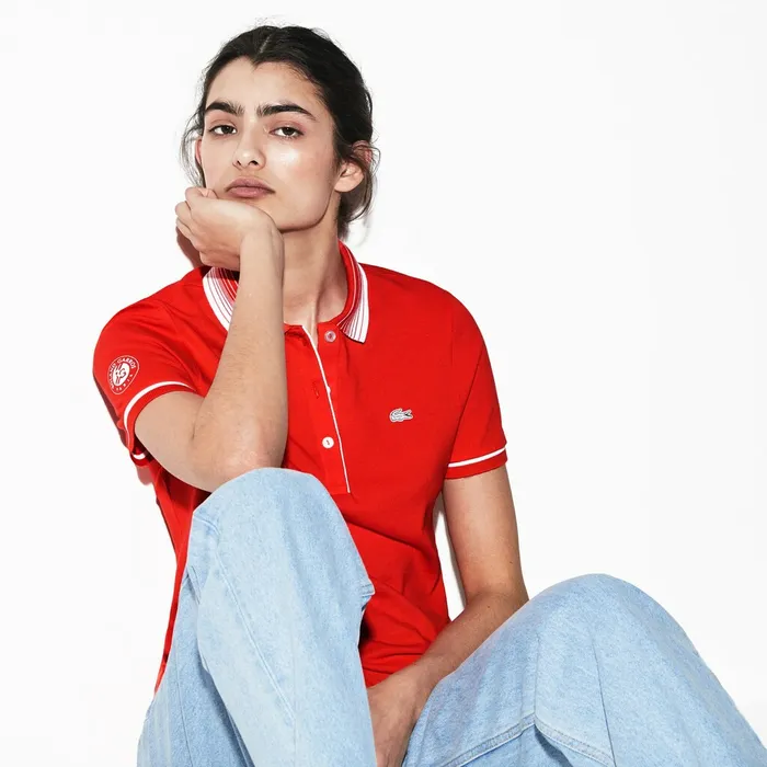 SPORT RolandGarros Edition Polo RedWhite Womens Lacoste Polos Near Me