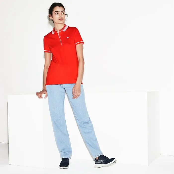 SPORT RolandGarros Edition Polo RedWhite Womens Lacoste Polos Near Me