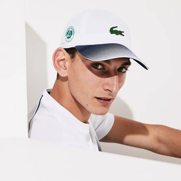 SPORT Roland Garros Ombr Cap WhiteNavy Blue Mens Lacoste Caps and Hats Shop Online SPORT Roland Garros Ombr Cap WhiteNavy Blue Mens Lacoste Caps and Hats Shop Online
