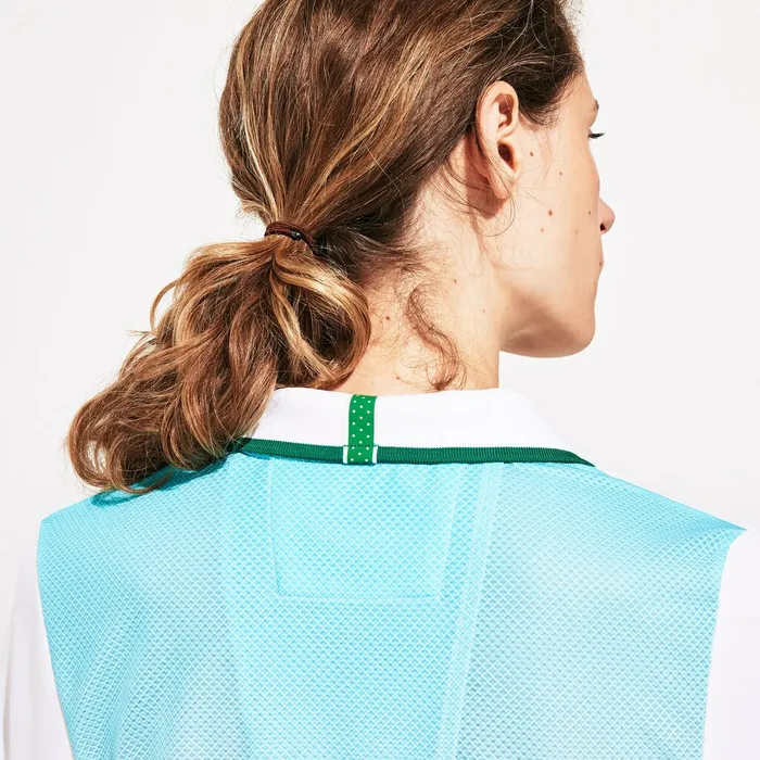 SPORT Roland Garros OmbrPrint Polo Shirt WhiteTurquoiseGreen Womens Lacoste Polos Popular