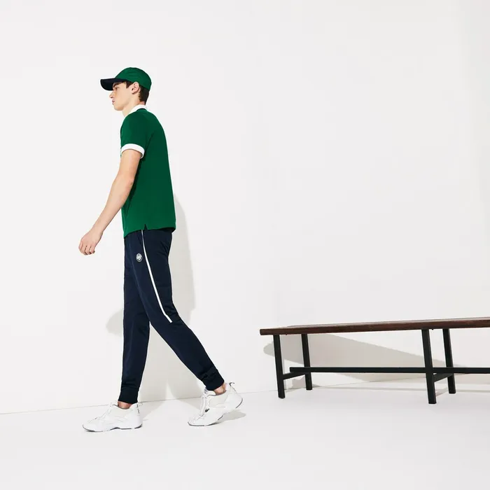 SPORT Roland Garros PlantPrint Cotton Polo Shirt GreenWhiteNavy Blue Mens Lacoste Polos Gift 4 You