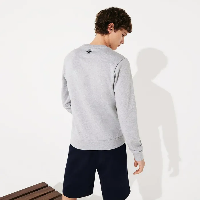 SPORT Roland Garros Plant Print Sweatshirt Grey ChineNavy Blue Mens Lacoste Sweatshirts Cheap On Sale