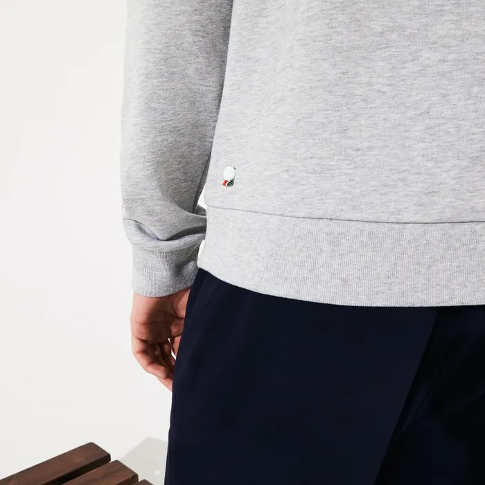 SPORT Roland Garros Plant Print Sweatshirt Grey ChineNavy Blue Mens Lacoste Sweatshirts Cheap On Sale