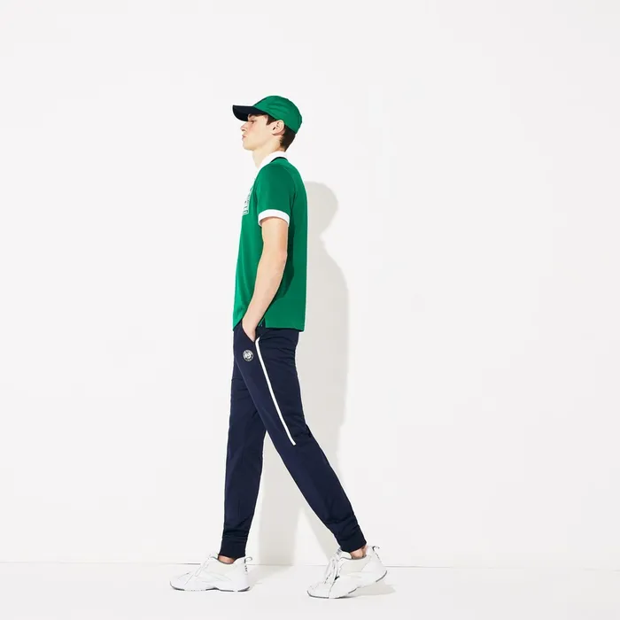 SPORT Roland Garros Track Pants Navy BlueWhite Mens Lacoste Tracksuits Online Store