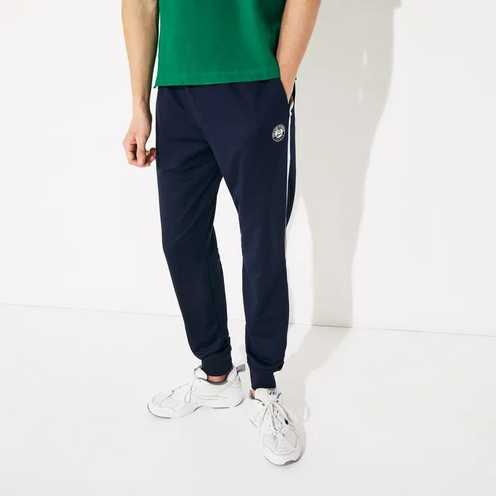 SPORT Roland Garros Track Pants Navy BlueWhite Mens Lacoste Tracksuits Online Store