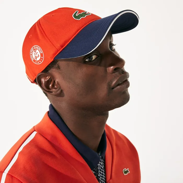 SPORT Roland Garros TwoTone Piqu Cap RedNavy BlueWhite Mens Lacoste Caps and Hats Cheap On Sale