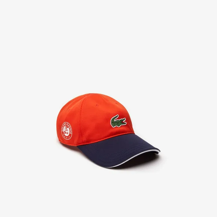 SPORT Roland Garros TwoTone Piqu Cap RedNavy BlueWhite Mens Lacoste Caps and Hats Cheap On Sale