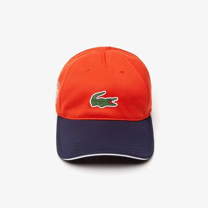 SPORT Roland Garros TwoTone Piqu Cap RedNavy BlueWhite Mens Lacoste Caps and Hats Cheap On Sale