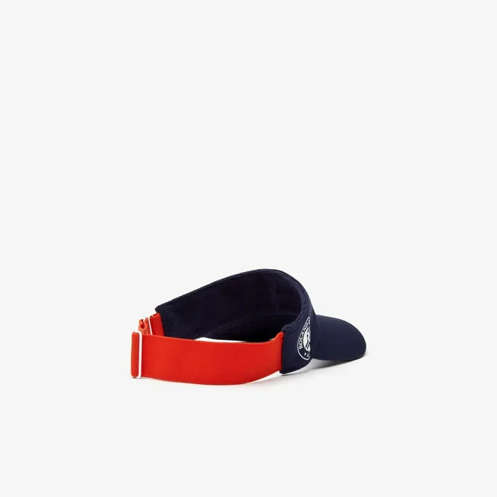 SPORT Roland Garros TwoTone Piqu Visor Navy BlueRedWhite Mens Lacoste Caps and Hats Popular