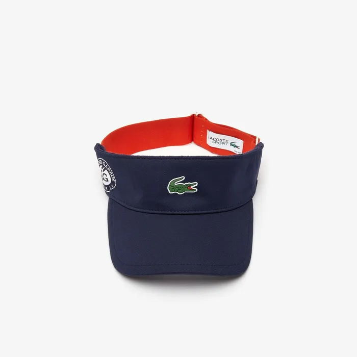 SPORT Roland Garros TwoTone Piqu Visor Navy BlueRedWhite Mens Lacoste Caps and Hats Popular