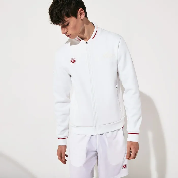 SPORT Roland Garros x Novak Djokovic Jacket WhiteRed Mens Lacoste Sweatshirts Shop Online