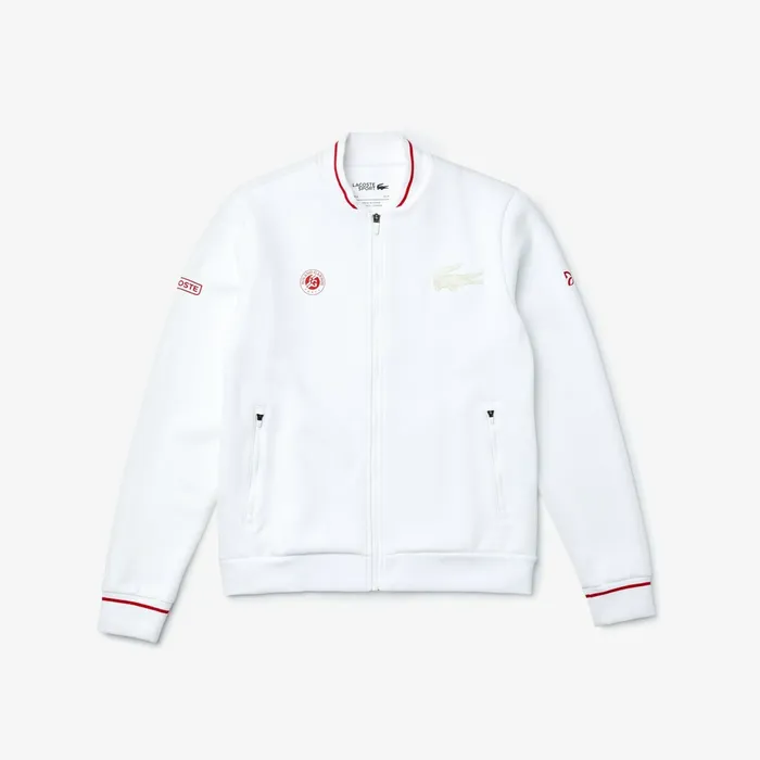 SPORT Roland Garros x Novak Djokovic Jacket WhiteRed Mens Lacoste Sweatshirts Shop Online