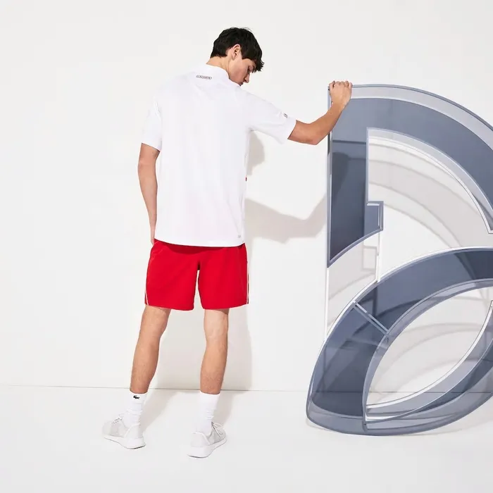 SPORT Roland Garros x Novak Djokovic Polo Shirt WhiteRed Mens Lacoste Polos For Sale