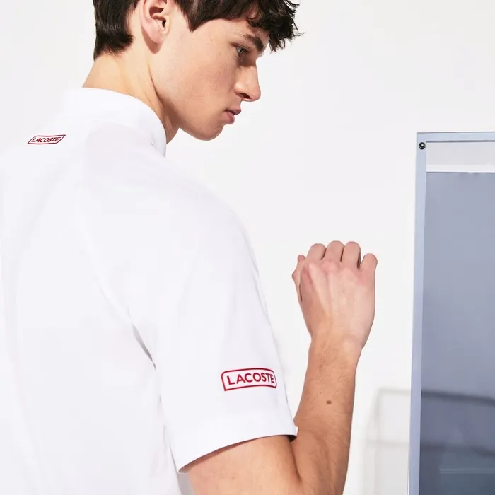 SPORT Roland Garros x Novak Djokovic Polo Shirt WhiteRed Mens Lacoste Polos For Sale