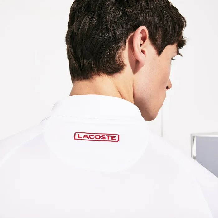 SPORT Roland Garros x Novak Djokovic Polo Shirt WhiteRed Mens Lacoste Polos For Sale