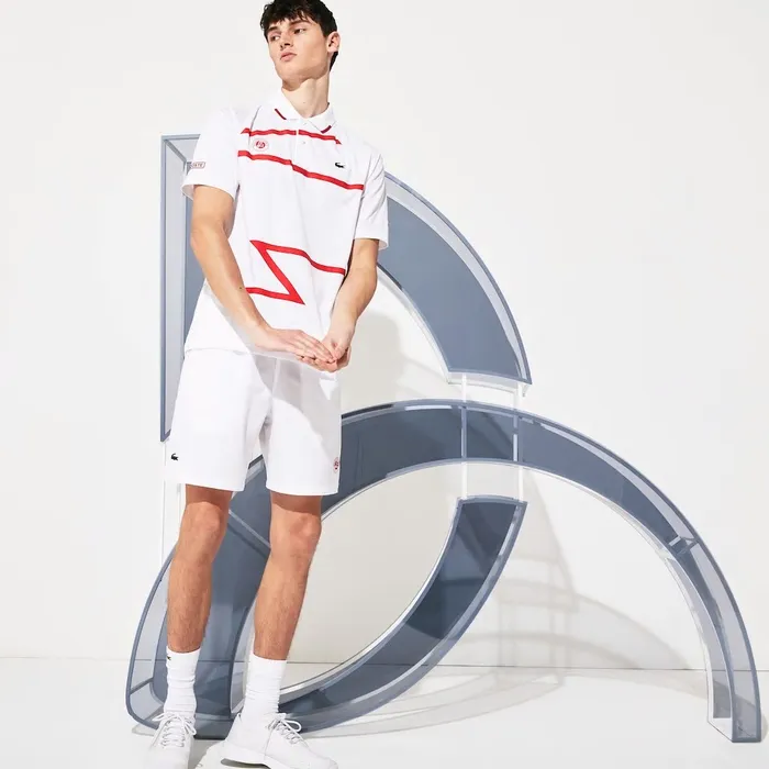 SPORT Roland Garros x Novak Djokovic Shorts WhiteRed Mens Lacoste Pants and Shorts Shop Online