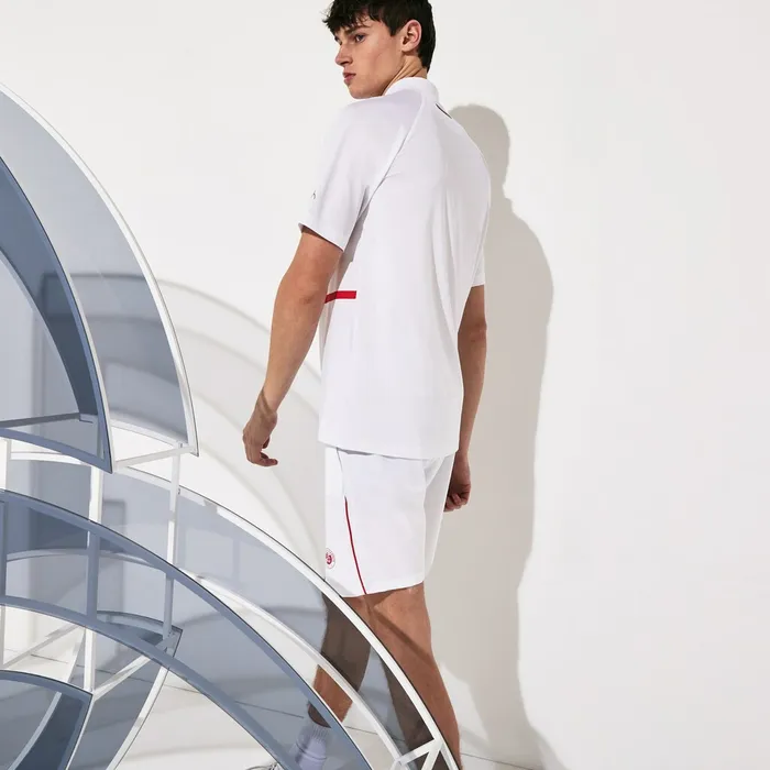 SPORT Roland Garros x Novak Djokovic Shorts WhiteRed Mens Lacoste Pants and Shorts Shop Online