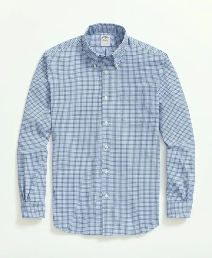 Sport Shirts Men Brooks Brothers Big andamp Tall Brooks Brothers Stretch Performance Series Check Sport Shirt Blue