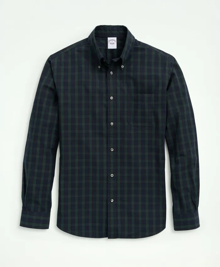 Sport Shirts Men Brooks Brothers Big andamp Tall Friday Shirt Poplin Black Watch Navy Multi