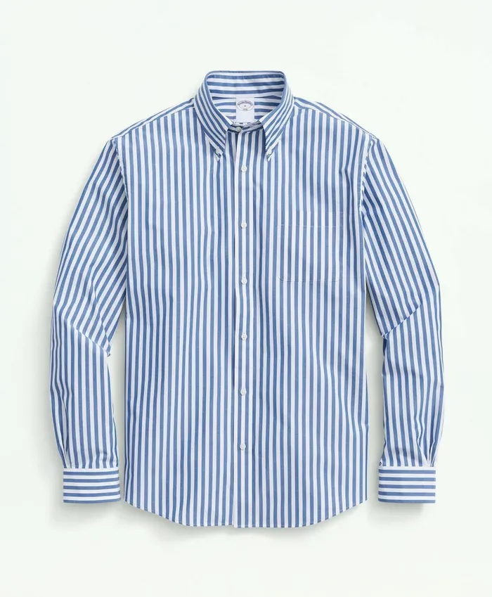 Sport Shirts Men Brooks Brothers Big andamp Tall Friday Shirt Poplin Butcher Striped Blue