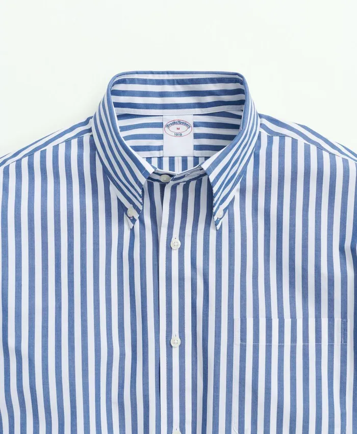 Sport Shirts Men Brooks Brothers Big andamp Tall Friday Shirt Poplin Butcher Striped Blue