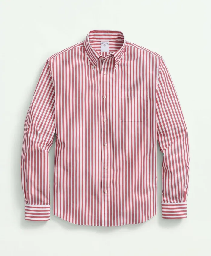Sport Shirts Men Brooks Brothers Big andamp Tall Friday Shirt Poplin Butcher Striped Red