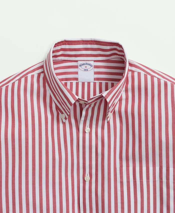 Sport Shirts Men Brooks Brothers Big andamp Tall Friday Shirt Poplin Butcher Striped Red
