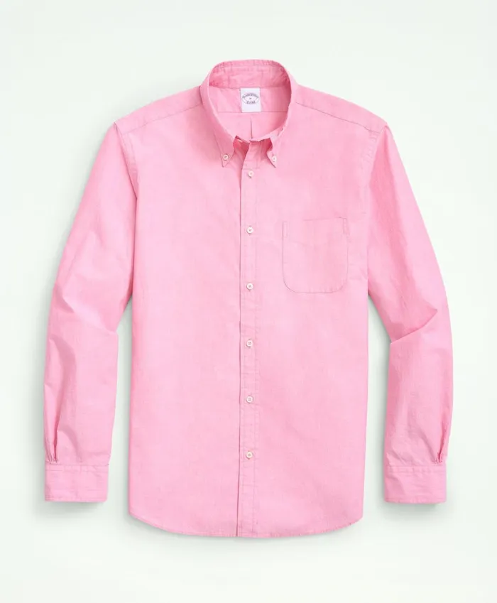 Sport Shirts Men Brooks Brothers Big andamp Tall Friday Shirt Poplin EndOnEnd Light Red