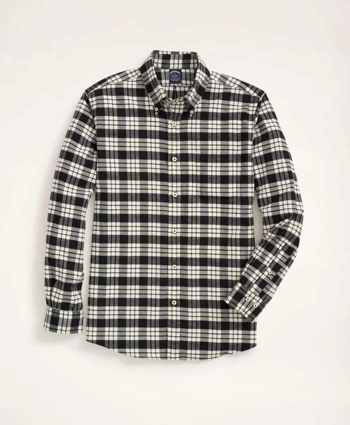 Sport Shirts Men Brooks Brothers Big andamp Tall Portuguese Flannel Shirt Whiteblack