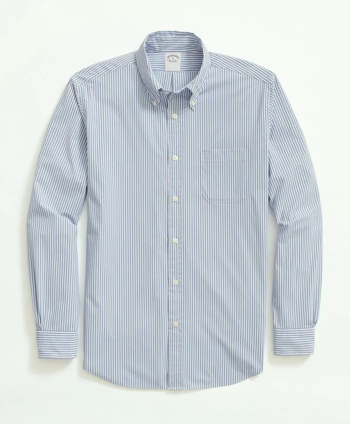 Sport Shirts Men Brooks Brothers Brooks Brothers Stretch Performance Series Stripe Sport Shirt Blue