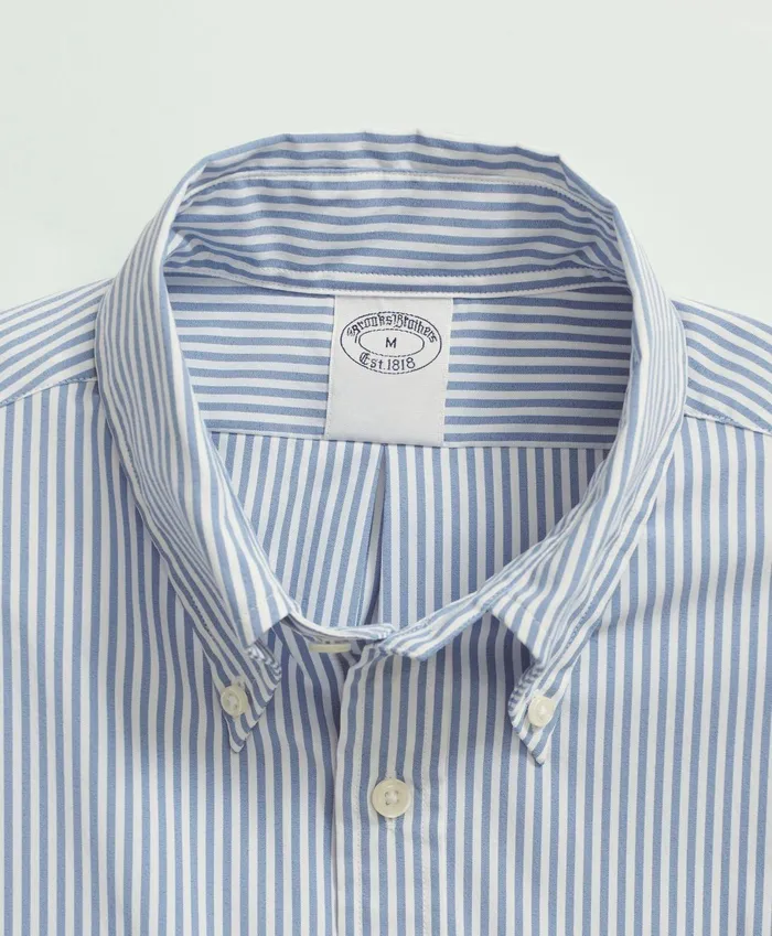 Sport Shirts Men Brooks Brothers Brooks Brothers Stretch Performance Series Stripe Sport Shirt Blue