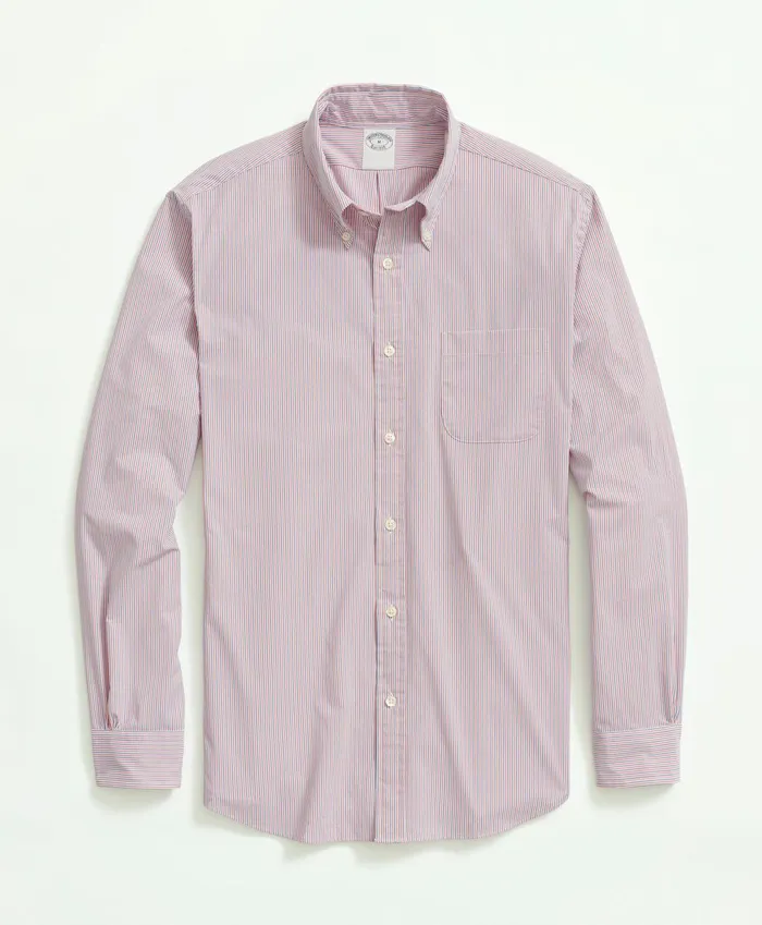 Sport Shirts Men Brooks Brothers Brooks Brothers Stretch Performance Series Stripe Sport Shirt Red