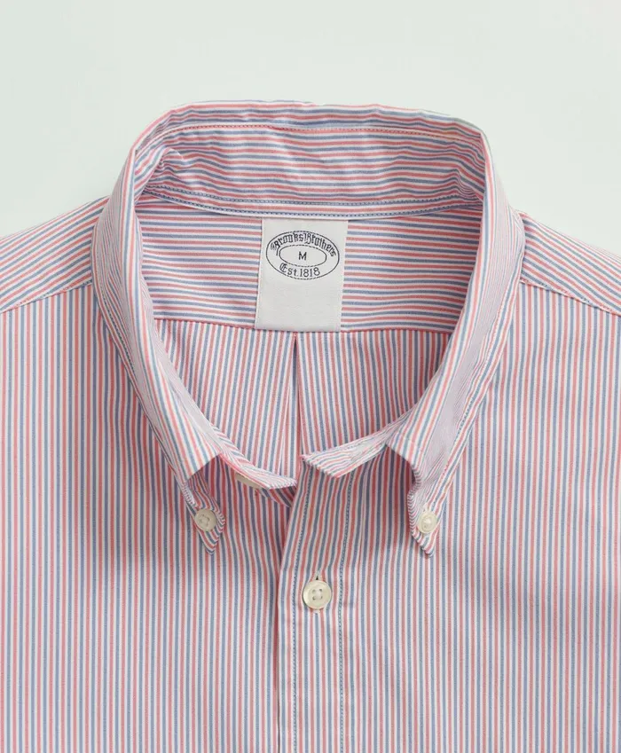 Sport Shirts Men Brooks Brothers Brooks Brothers Stretch Performance Series Stripe Sport Shirt Red