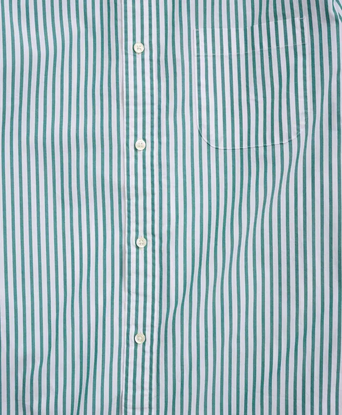 Sport Shirts Men Brooks Brothers Friday Shirt Poplin Bengal Stripe Green