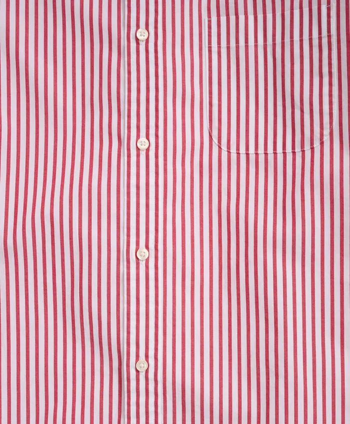 Sport Shirts Men Brooks Brothers Friday Shirt Poplin Bengal Stripe Red
