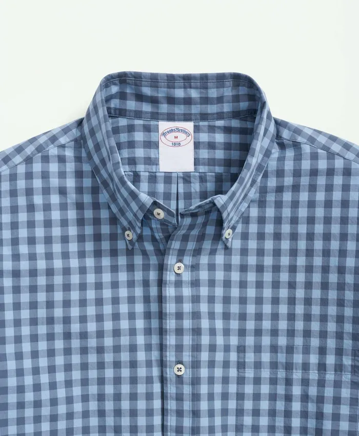 Sport Shirts Men Brooks Brothers Friday Shirt Poplin Checked Blue