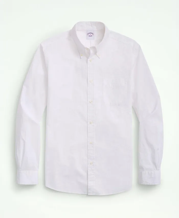 Sport Shirts Men Brooks Brothers Friday Shirt Poplin EndOnEnd White