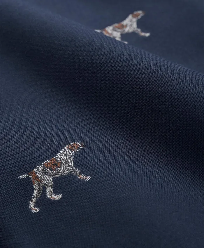 Sport Shirts Men Brooks Brothers Friday Shirt Poplin Pointer Motif Navy