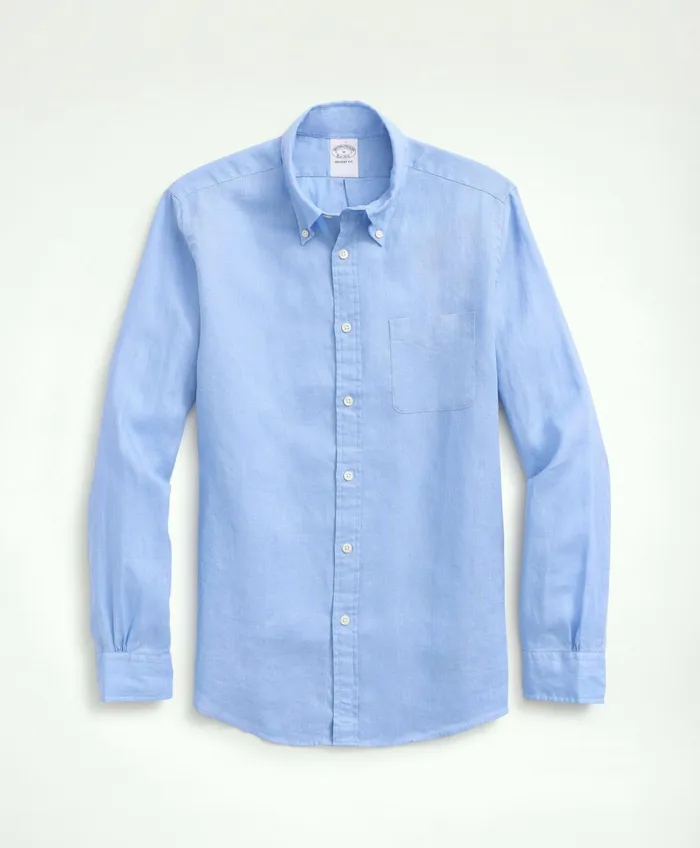Sport Shirts Men Brooks Brothers Irish Linen Sport Shirt Light Blue