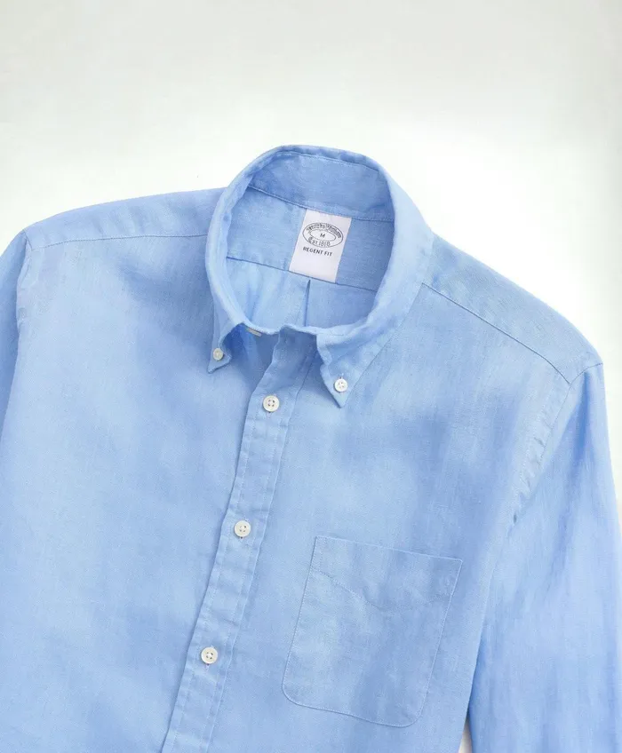 Sport Shirts Men Brooks Brothers Irish Linen Sport Shirt Light Blue