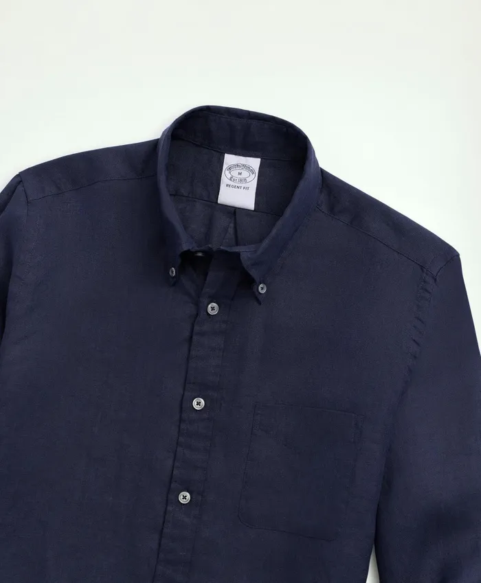 Sport Shirts Men Brooks Brothers Irish Linen Sport Shirt Navy