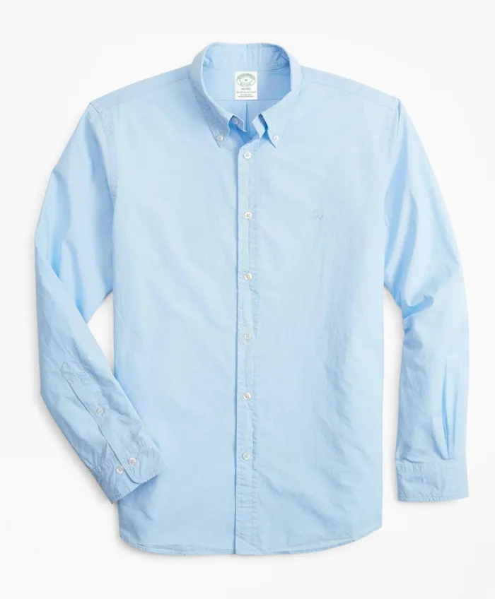 Sport Shirts Men Brooks Brothers Milano Fit GarmentDyed Sport Shirt Light Blue