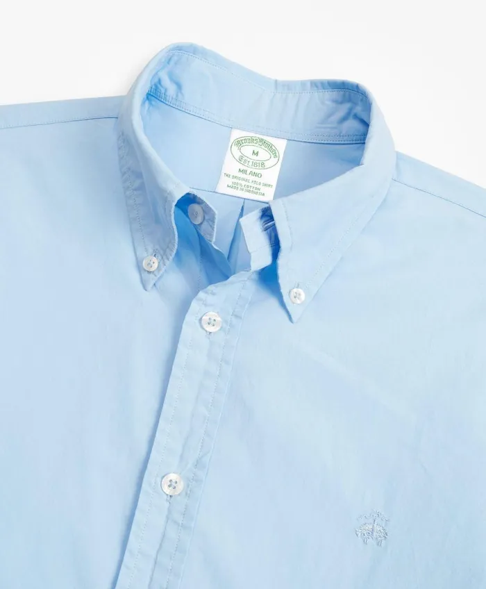 Sport Shirts Men Brooks Brothers Milano Fit GarmentDyed Sport Shirt Light Blue