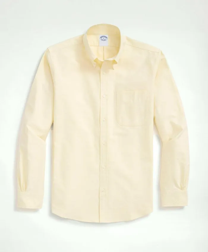 Sport Shirts Men Brooks Brothers Original Polo ButtonDown Oxford Shirt Yellow